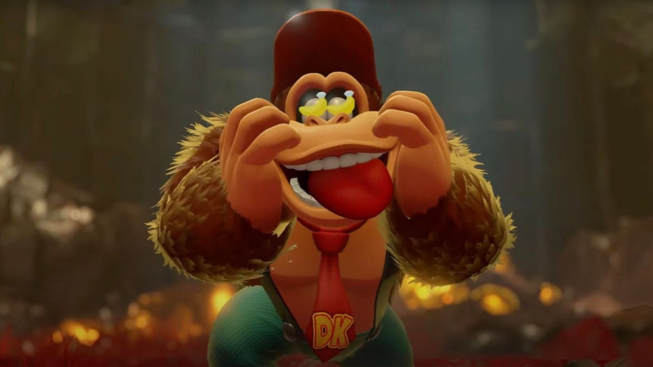 DK with Banana's in his eyes