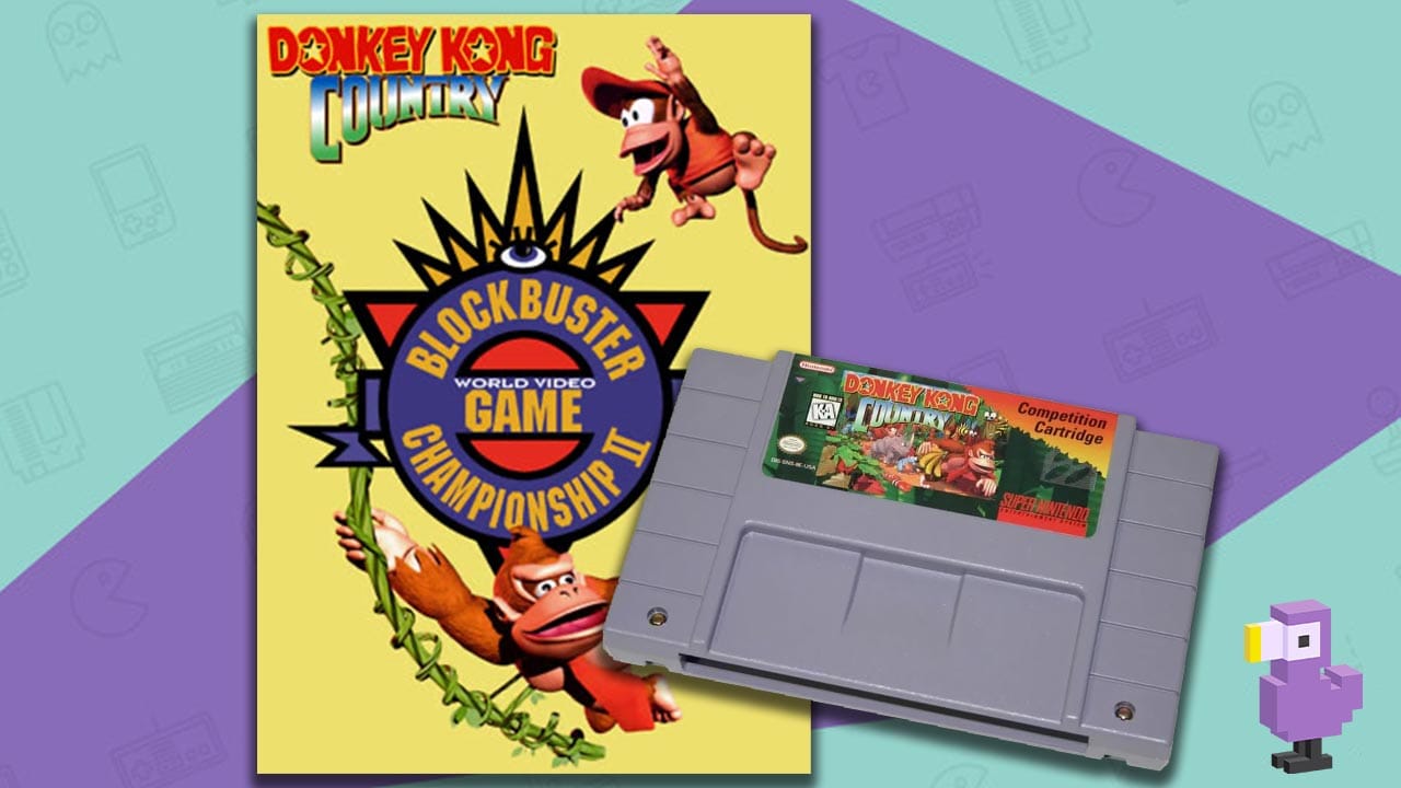 Donkey Kong Competition Blockbuster Championship II art (left) and game cartridge (right)