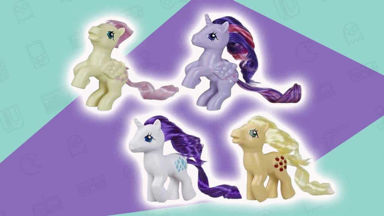 Four my little pony figures