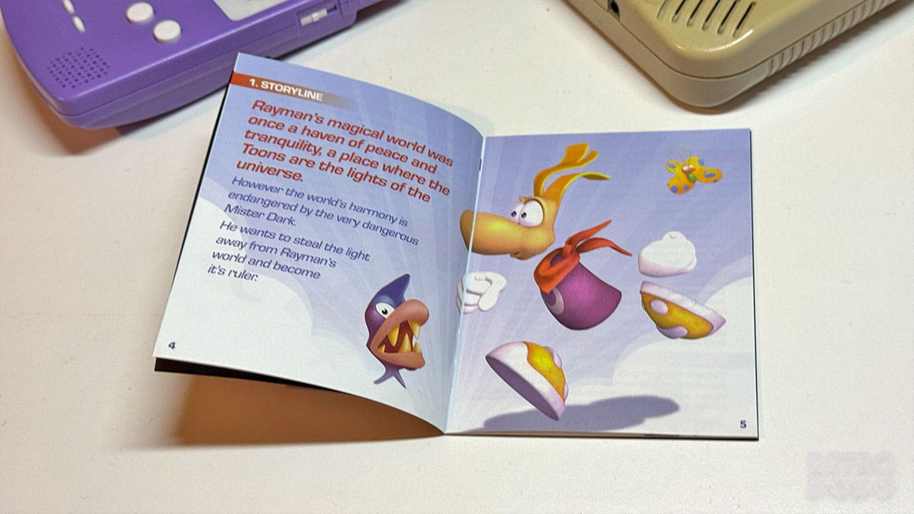 Picture of Rayman inside the Chromatic game manual