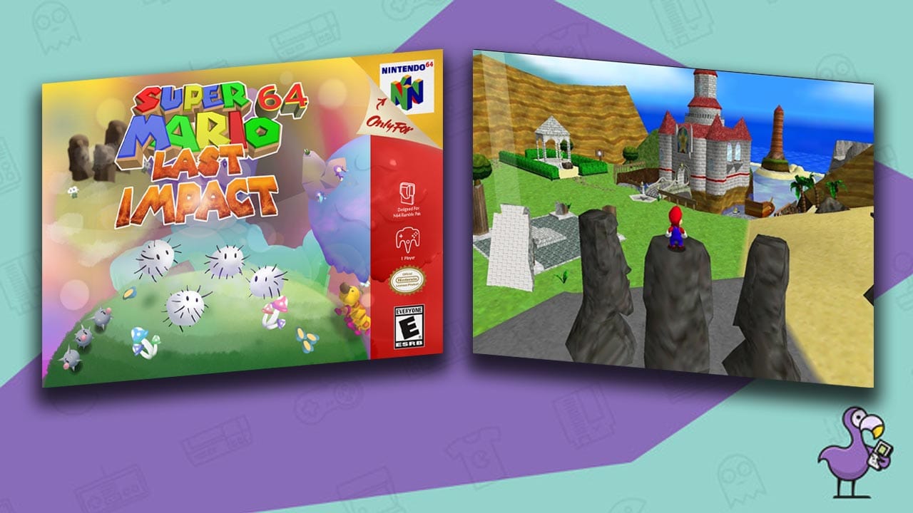 Super Mario 64: Last Impact custom mod game case and new level gameplay
