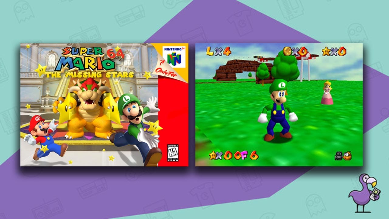 Cover and gameplay from Super Mario 64 - The Missing Stars